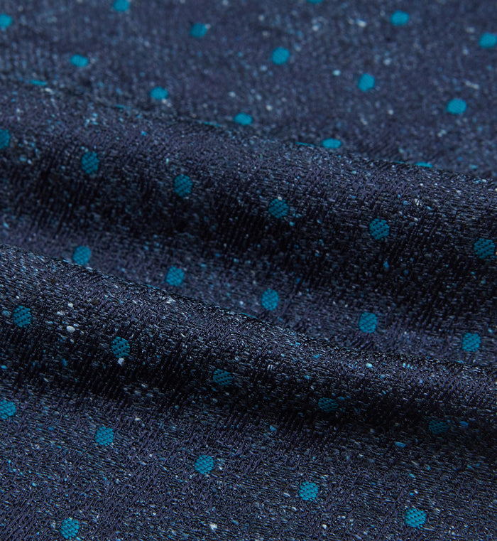 Teal Micro Dot Silk Cravat Image 3