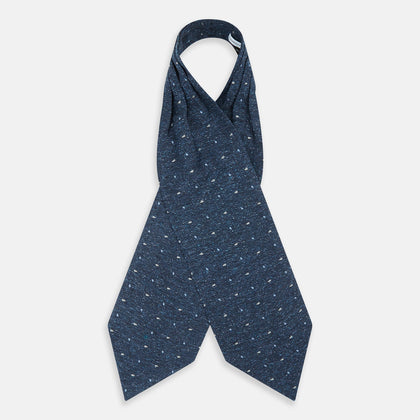Navy Micro Paisley Silk Cravat Image 1