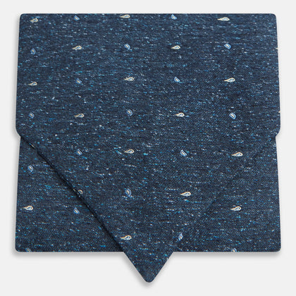 Navy Micro Paisley Silk Cravat