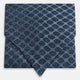 The Turnbull & Asser Navy Grid Silk Cravat features a textured hexagonal grid in dark and light blue on white—a refined, formal accessory perfect for any occasion.