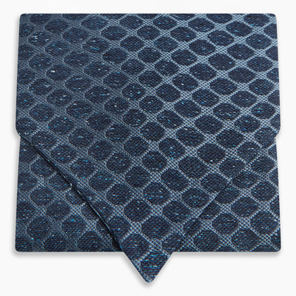 Navy Grid Silk Cravat Image 4