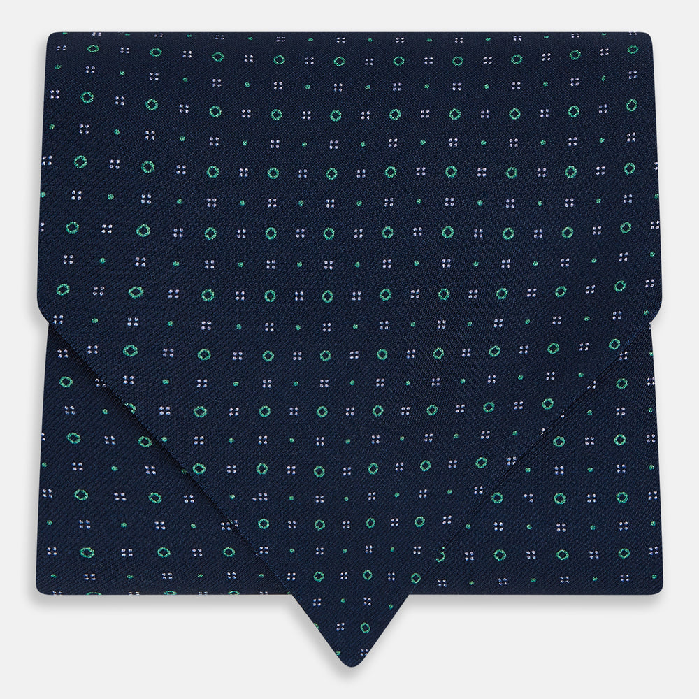 TIES ASCOTS CIRCLES DOTS PRNTED SILK SUPER DRK NVY OS