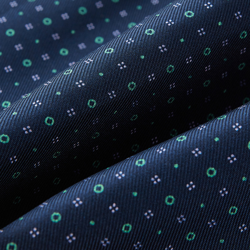 TIES ASCOTS CIRCLES DOTS PRNTED SILK SUPER DRK NVY OS