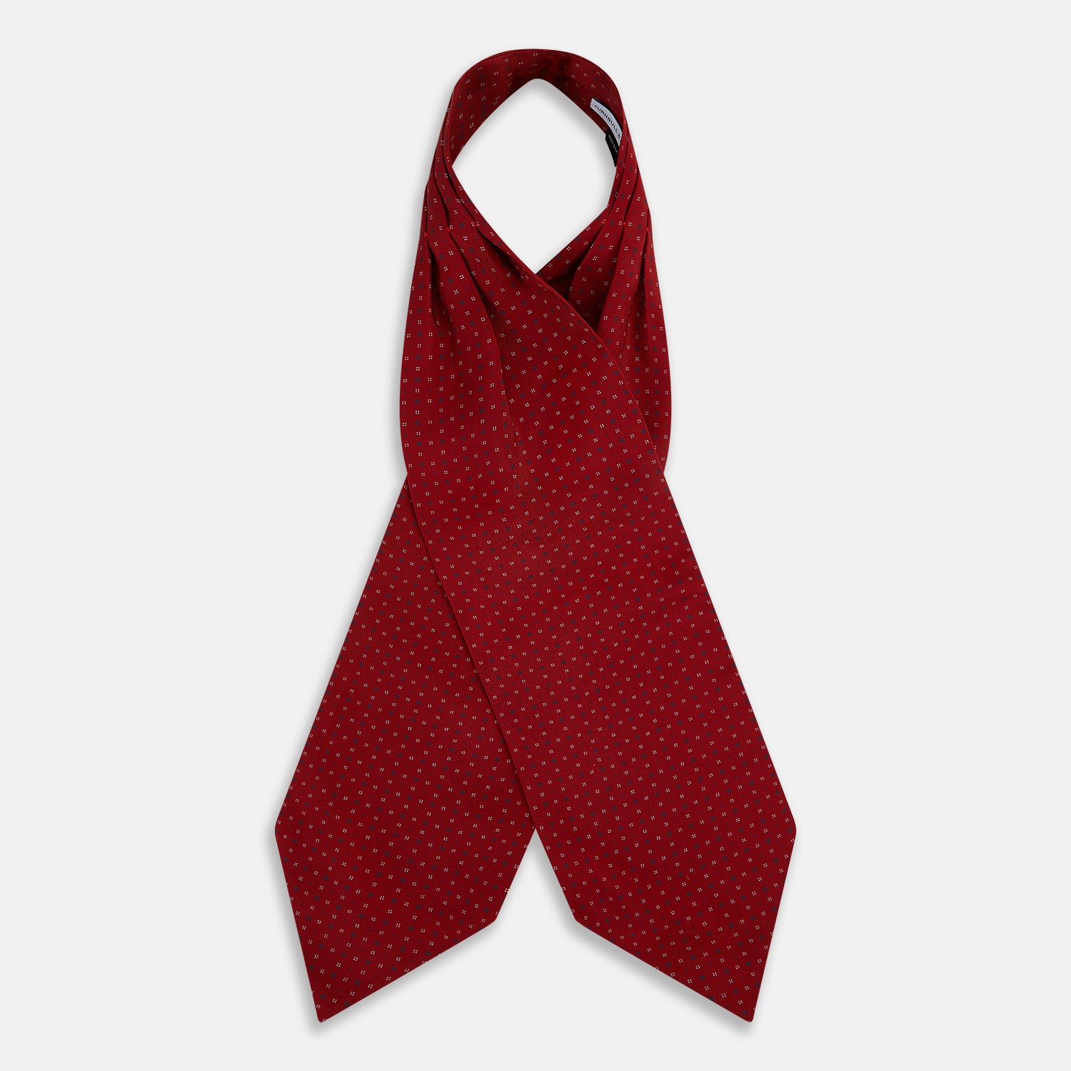 View 2 of product TIES ASCOTS CIRCLES DOTS PRNTED SILK RED OS
