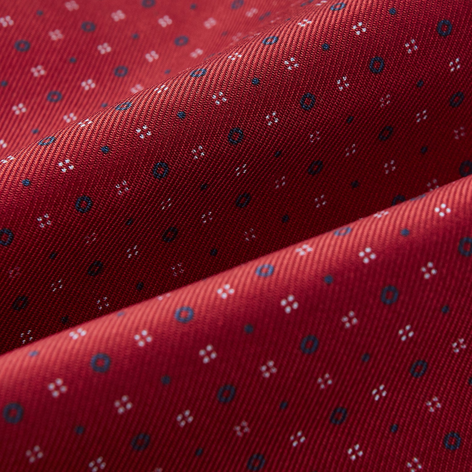 View 4 of product TIES ASCOTS CIRCLES DOTS PRNTED SILK RED OS