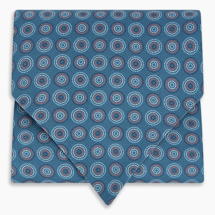 Blue Dotted Roundel Printed Silk Cravat Image 4