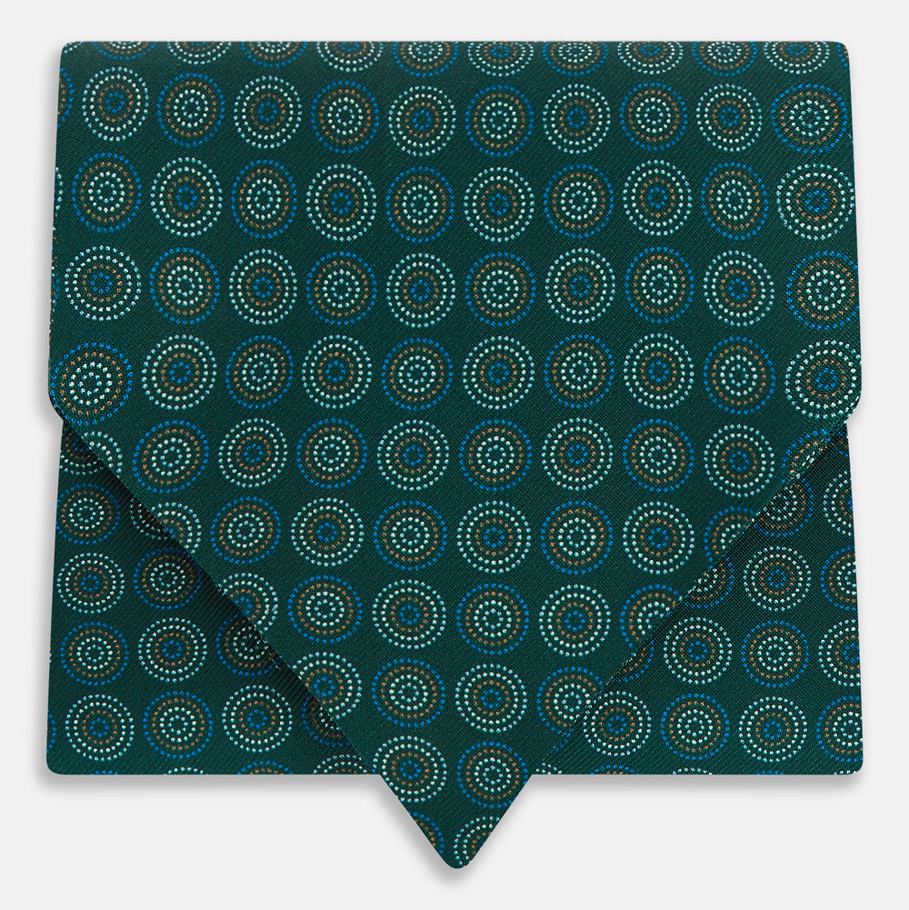 TIES ASCOTS MLTI CRCL RINGS PRNT SILK FOREST GREEN OS