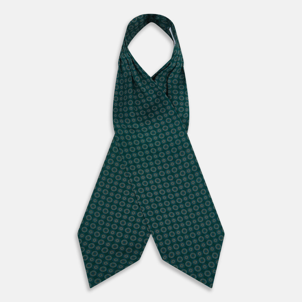 TIES ASCOTS MLTI CRCL RINGS PRNT SILK FOREST GREEN OS