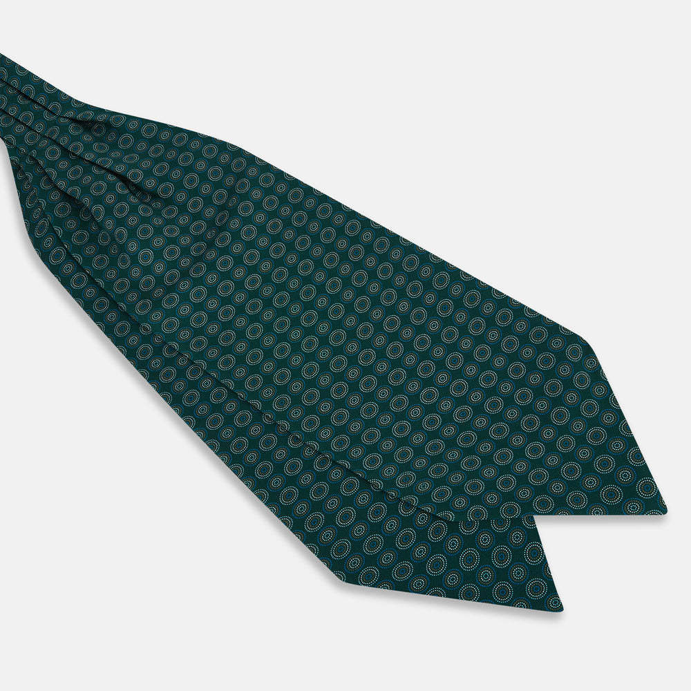 TIES ASCOTS MLTI CRCL RINGS PRNT SILK FOREST GREEN OS