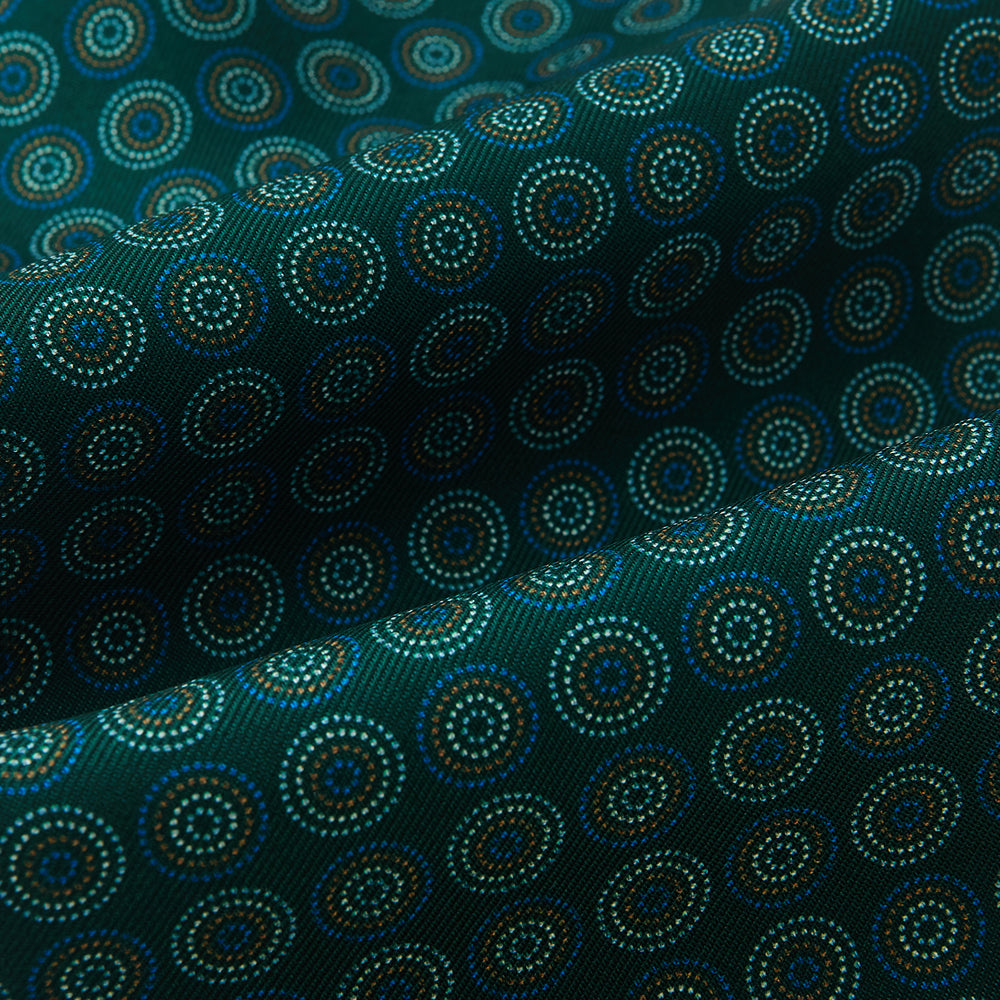 TIES ASCOTS MLTI CRCL RINGS PRNT SILK FOREST GREEN OS