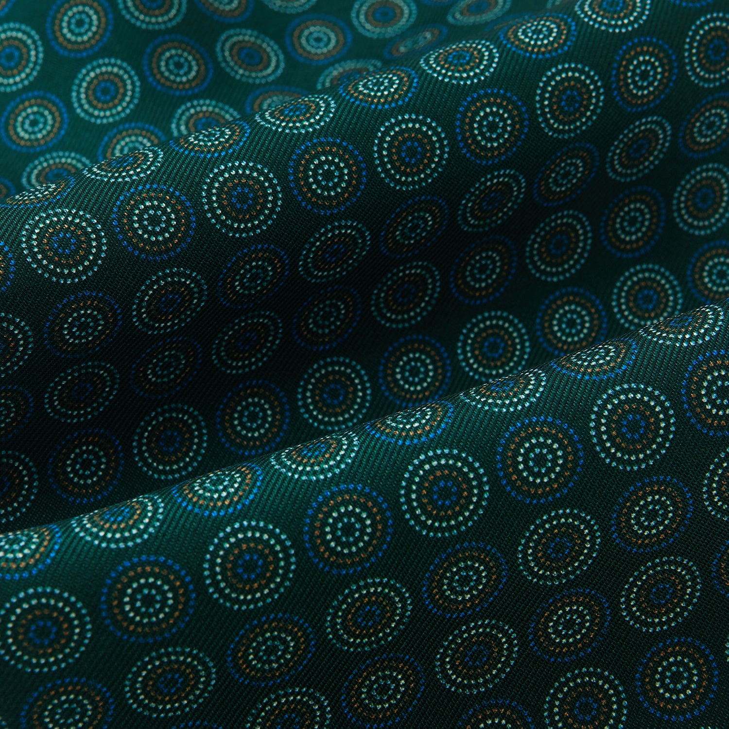 View 4 of product TIES ASCOTS MLTI CRCL RINGS PRNT SILK FOREST GREEN OS
