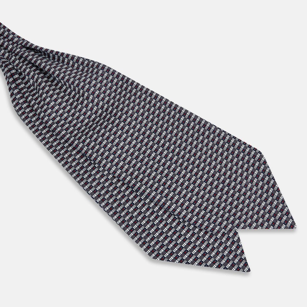TIES ASCOTS GEO RECTANGLES PRINTED SILK ASH OS