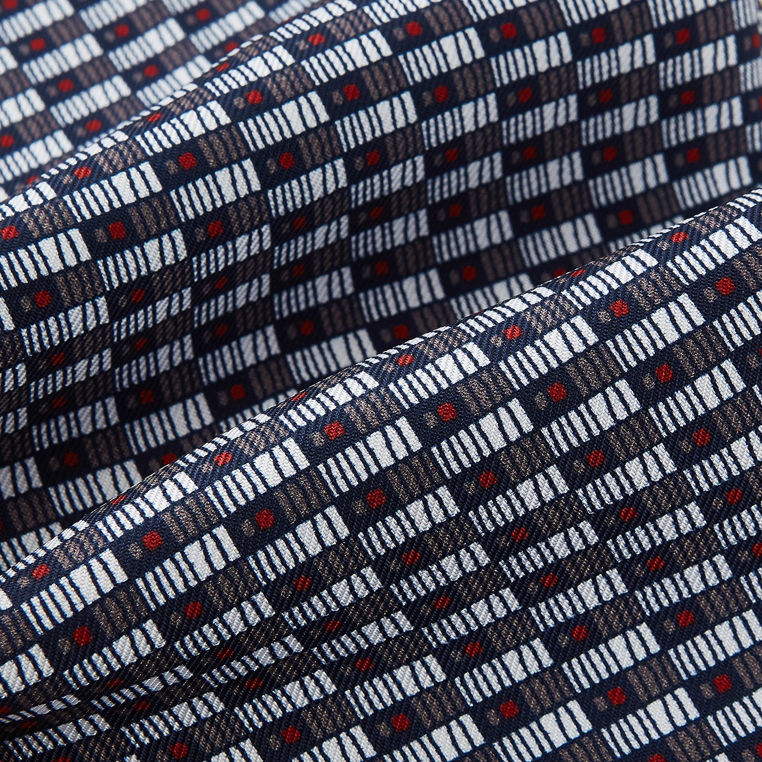 View 4 of product TIES ASCOTS GEO RECTANGLES PRINTED SILK ASH OS