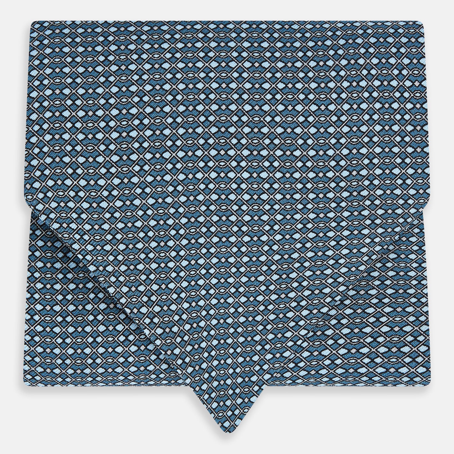 View 1 of product TIES ASCOTS MICRO SQUARED PRINTED SILK BLUE OS
