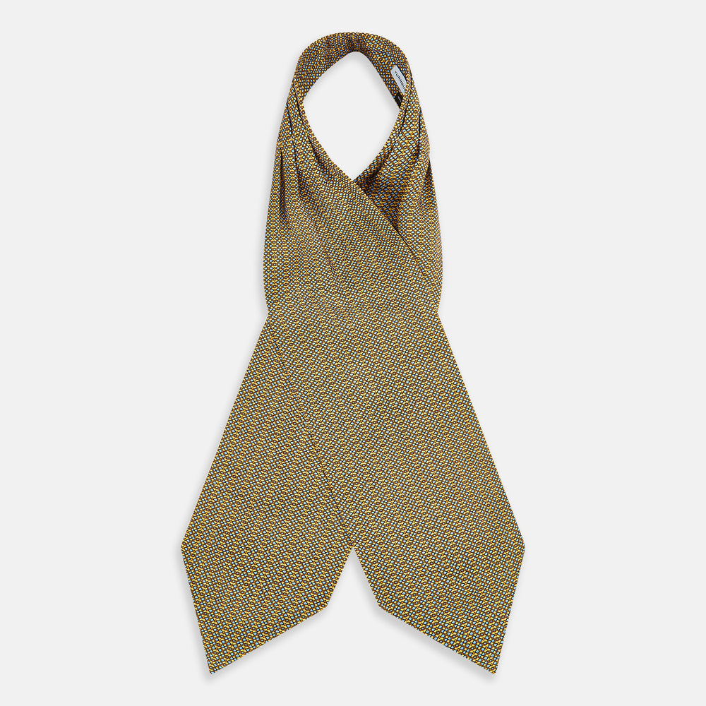 TIES ASCOTS MICRO SQUARED PRINTED SILK BANANA OS