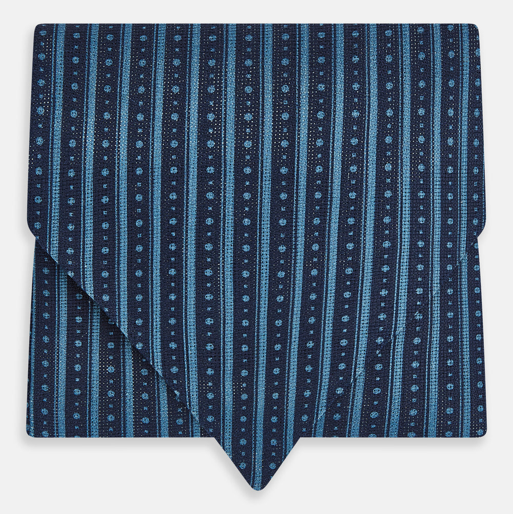TIES ASCOTS STR AND DOT PRINTED SILK CHARCOAL OS