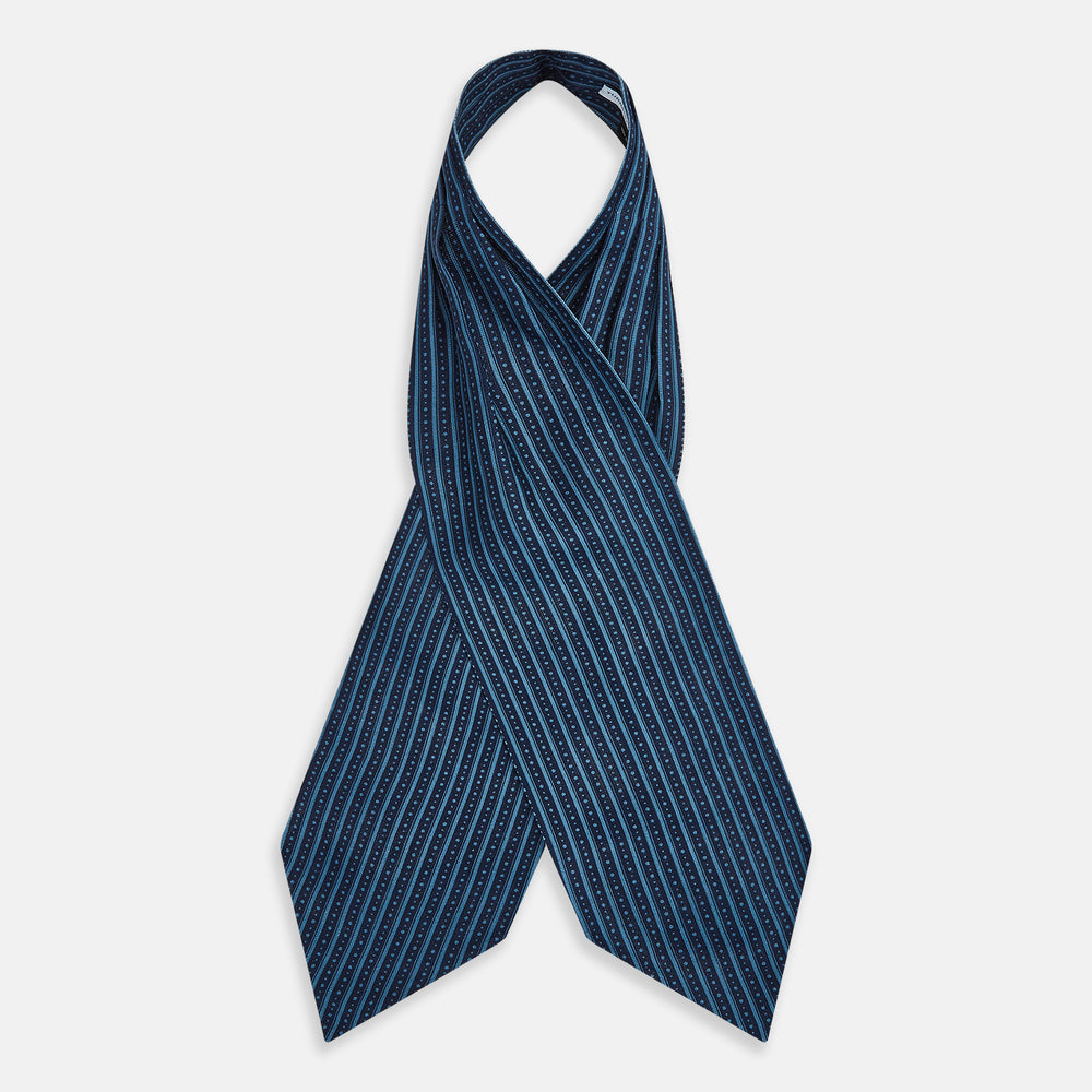 TIES ASCOTS STR AND DOT PRINTED SILK CHARCOAL OS