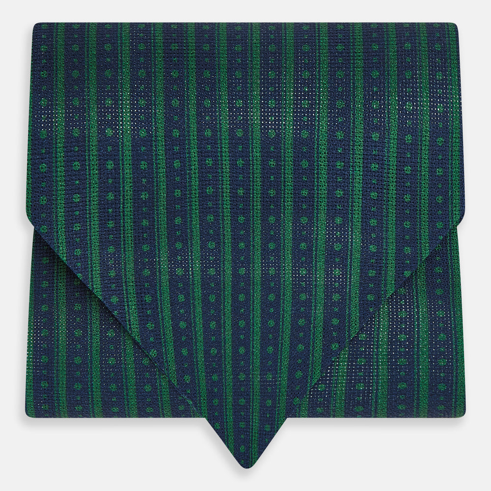 TIES ASCOTS STR AND DOT PRINTED SILK FOREST GREEN OS