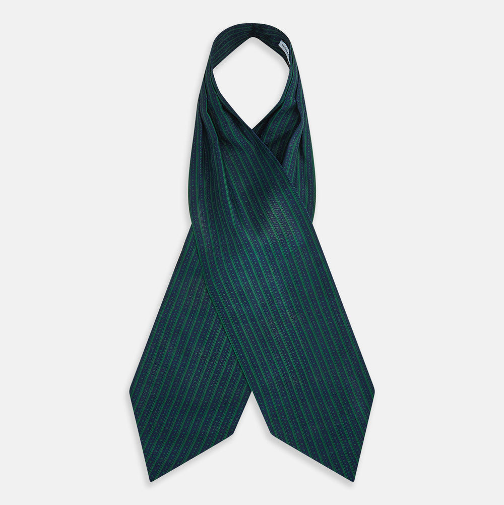 TIES ASCOTS STR AND DOT PRINTED SILK FOREST GREEN OS