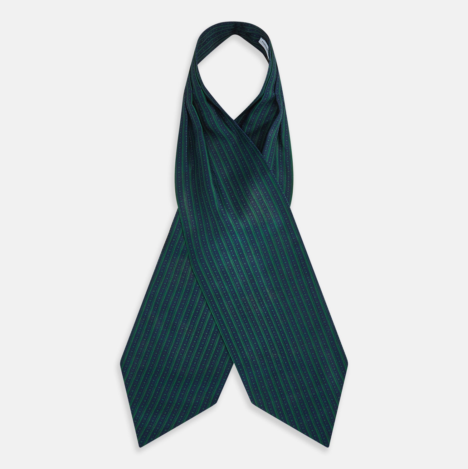 View 2 of product TIES ASCOTS STR AND DOT PRINTED SILK FOREST GREEN OS