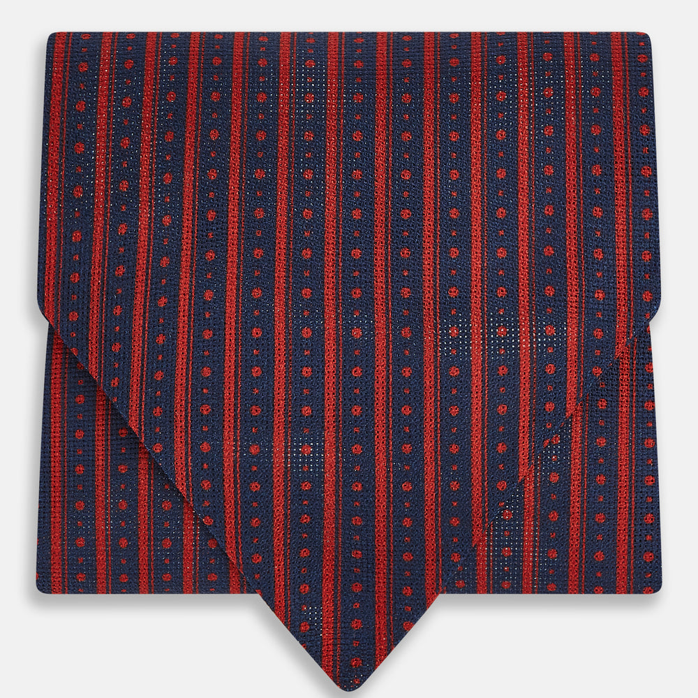 TIES ASCOTS STR AND DOT PRINTED SILK RED OS