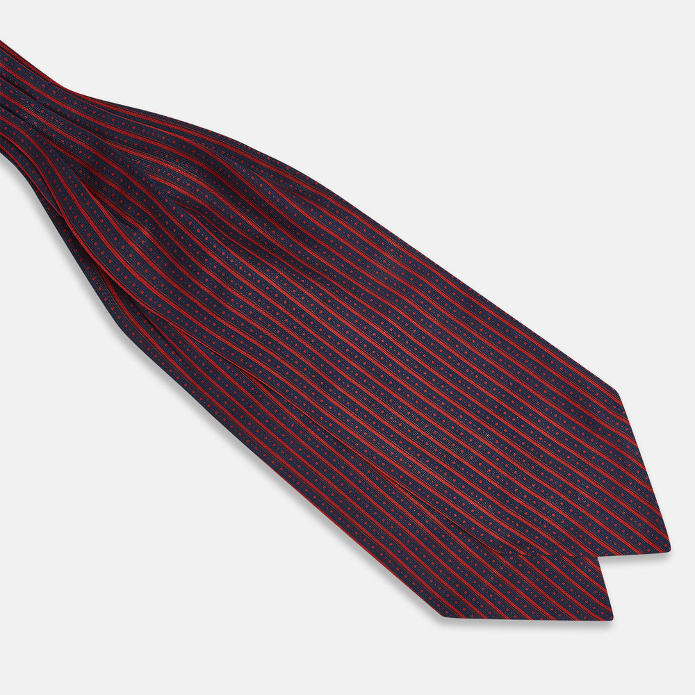 TIES ASCOTS STR AND DOT PRINTED SILK RED OS