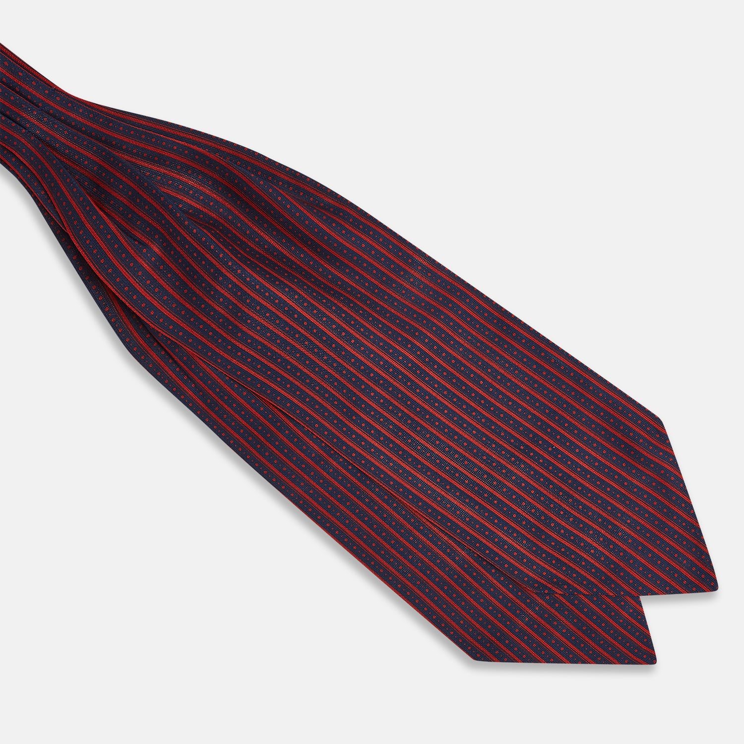View 3 of product TIES ASCOTS STR AND DOT PRINTED SILK RED OS