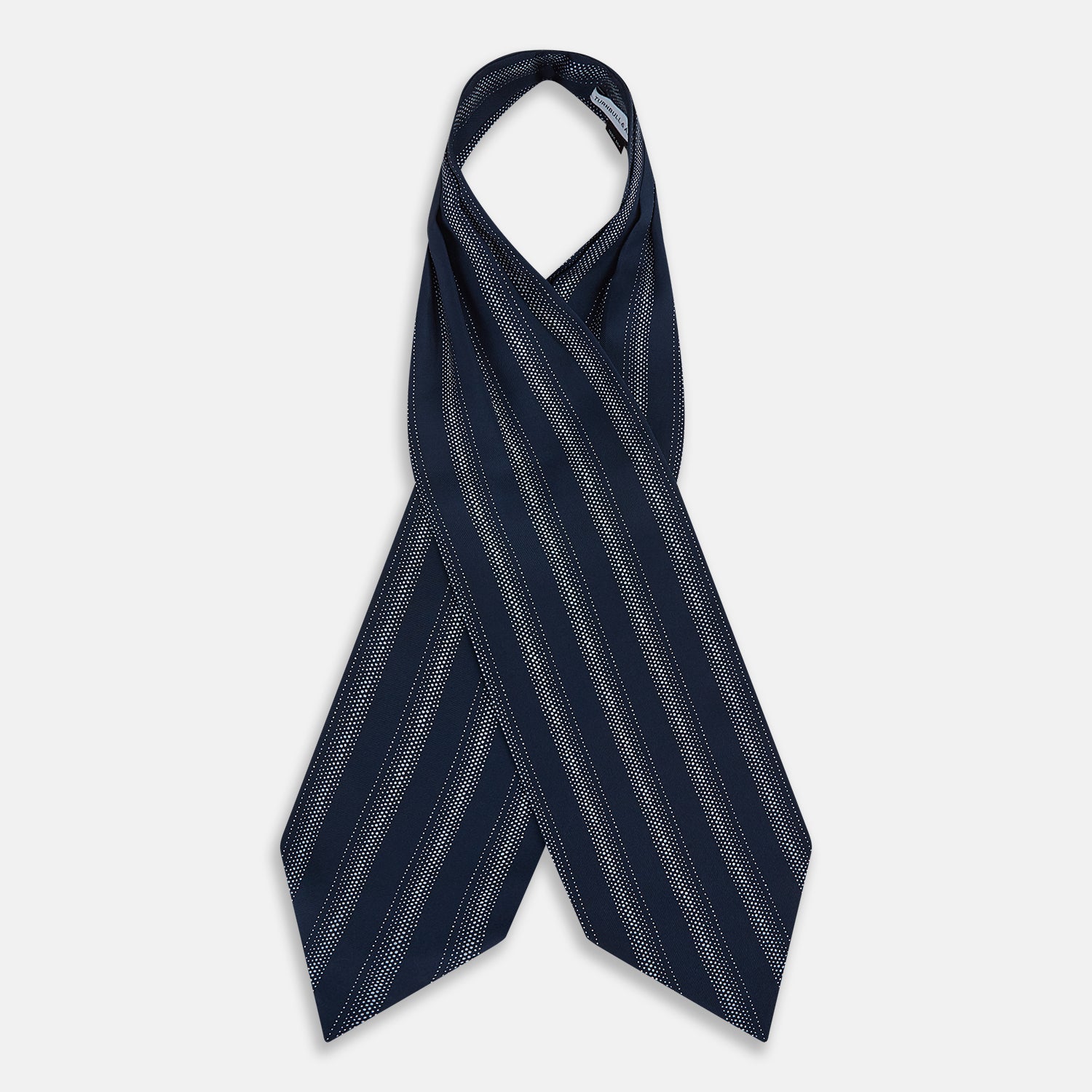 View 2 of product TIES ASCOTS DOT STRIPE PRINTED SILK NAVY OS