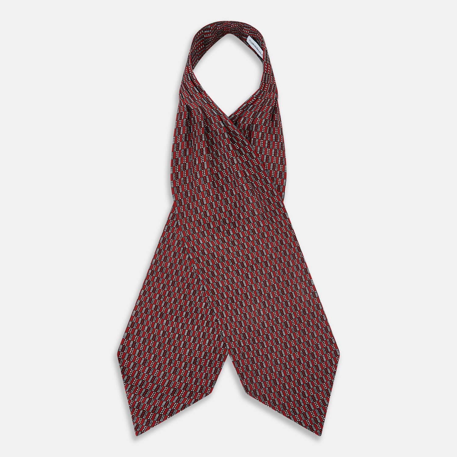 View 2 of product TIES ASCOTS GEOMETRIC RECTANGLES PRINTED SILK RED OS