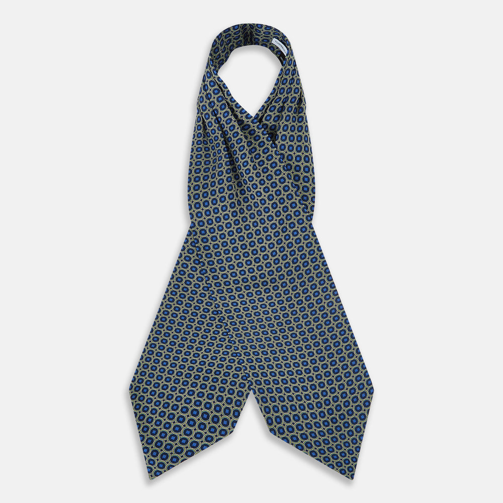 TIES ASCOTS CIRC AND SQU PRNTD SILK SUPER DARK NAV OS
