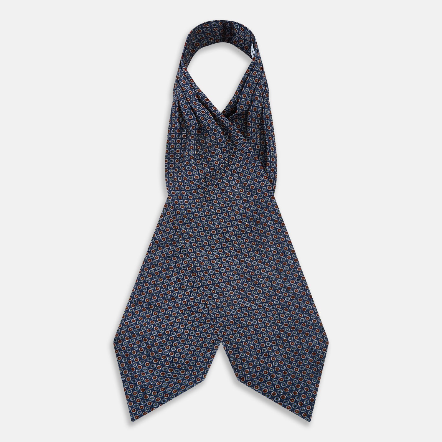 View 2 of product TIES ASCOTS FLOWER PRINTED SILK DARK NAVY 2 OS