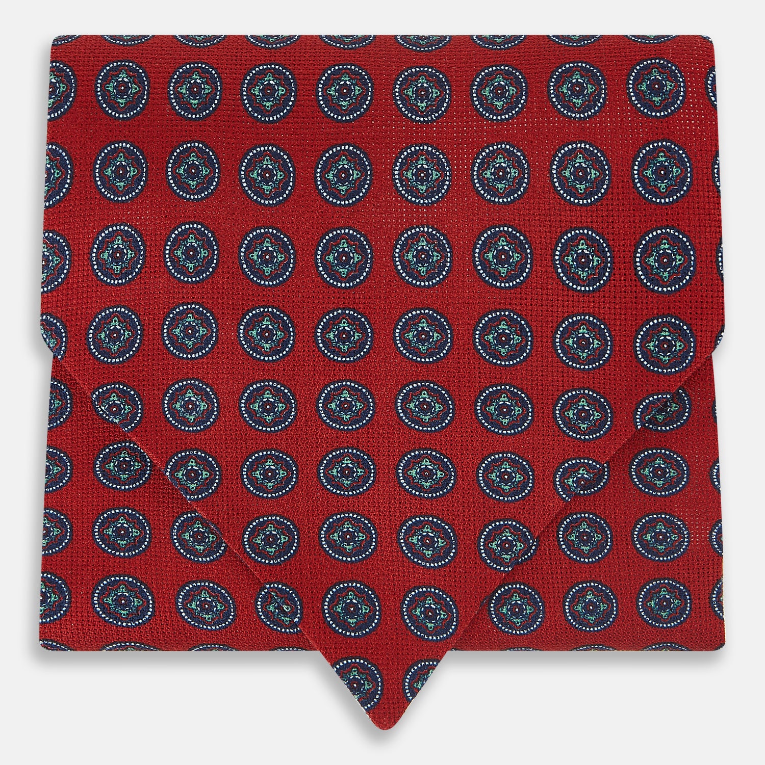 View 1 of product TIES ASCOTS FLORAL MEDALLION PRINTED SILK RED OS