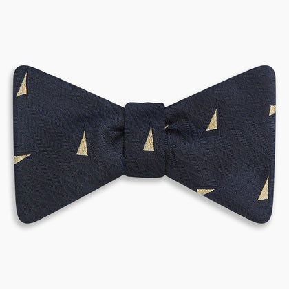 Navy Triangle Silk Bow Tie Image 3