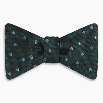 Pale Blue and Green Micro Dot Silk Bow Tie Image 3