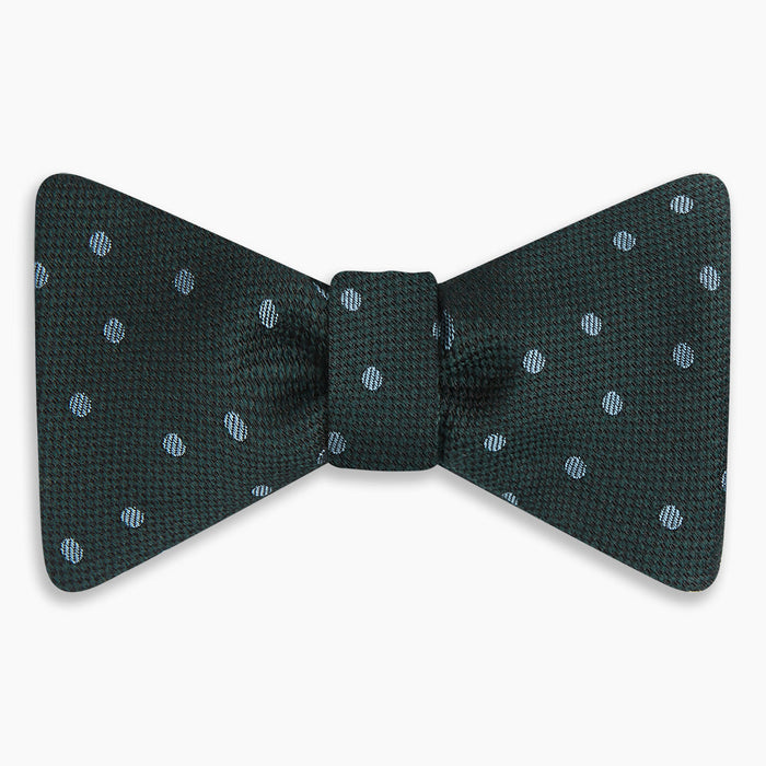 Pale Blue and Green Micro Dot Silk Bow Tie Image 3