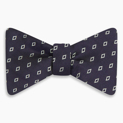 Blue Diamond Silk Bow Tie Image 3