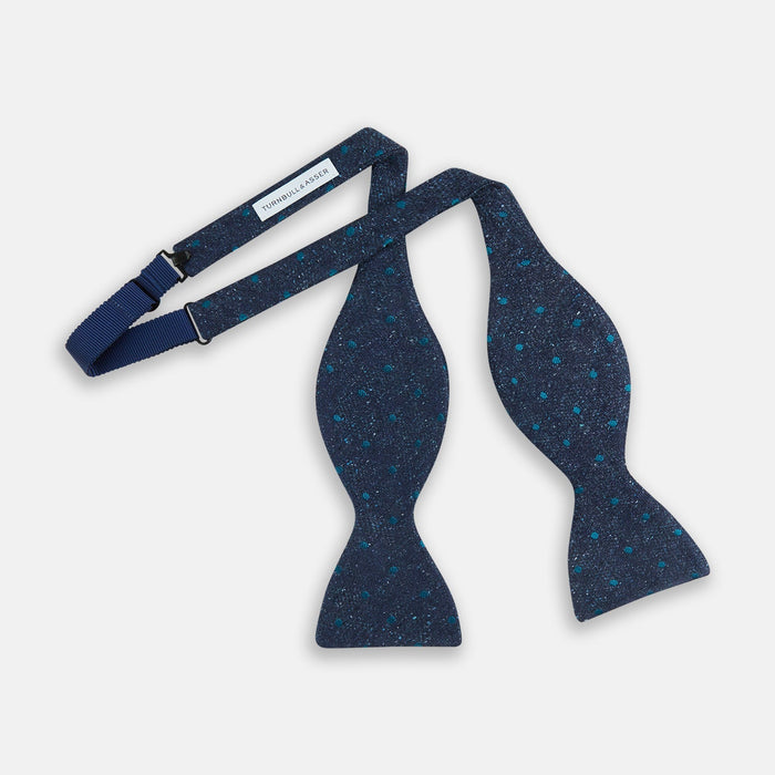 Teal Micro Dot Silk Bow Tie Image 1