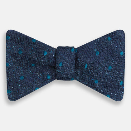 Teal Micro Dot Silk Bow Tie