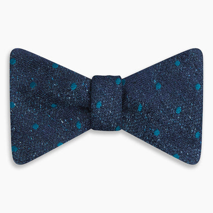 Teal Micro Dot Silk Bow Tie Image 3