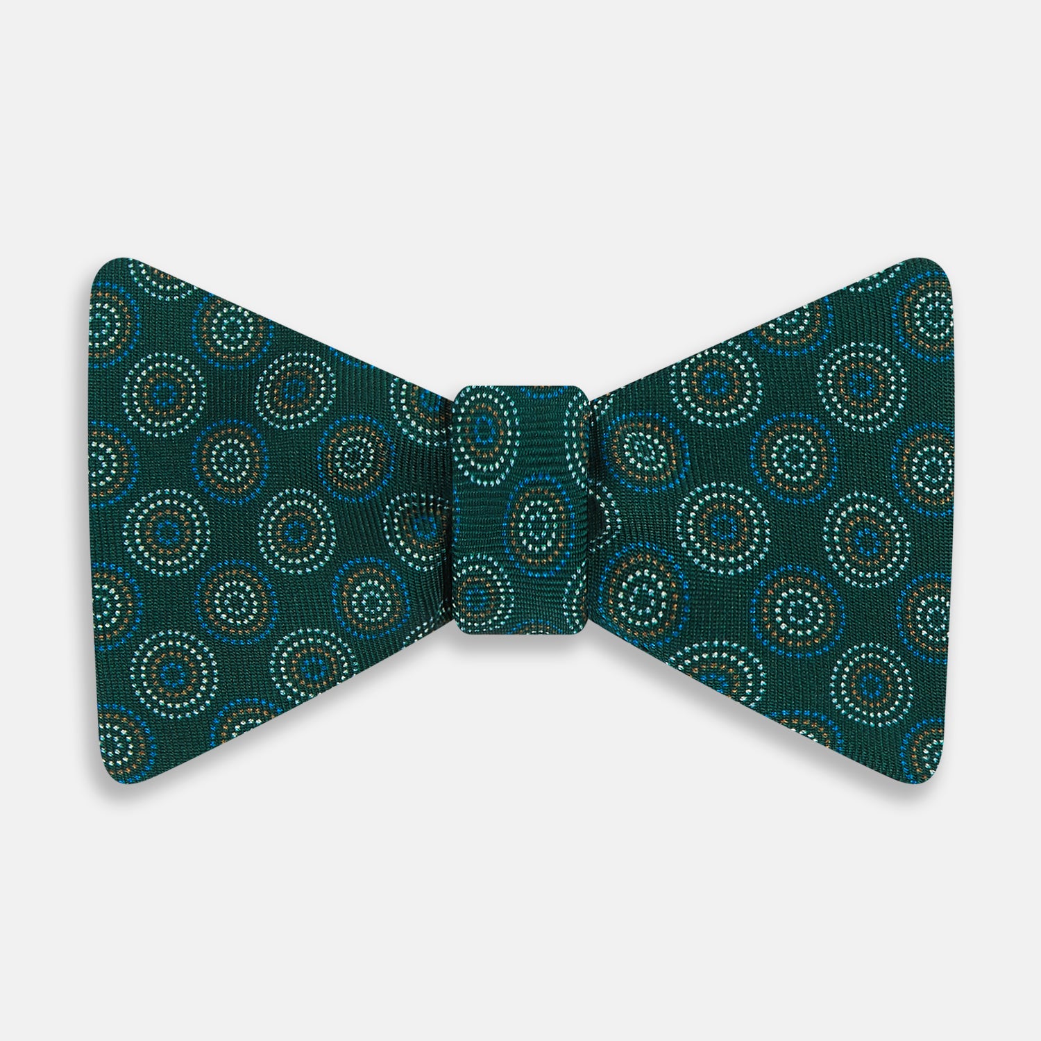 View 1 of product TIES BOWS MLTI CRCLE RINGS PRNTD SILK FOREST GREEN OS