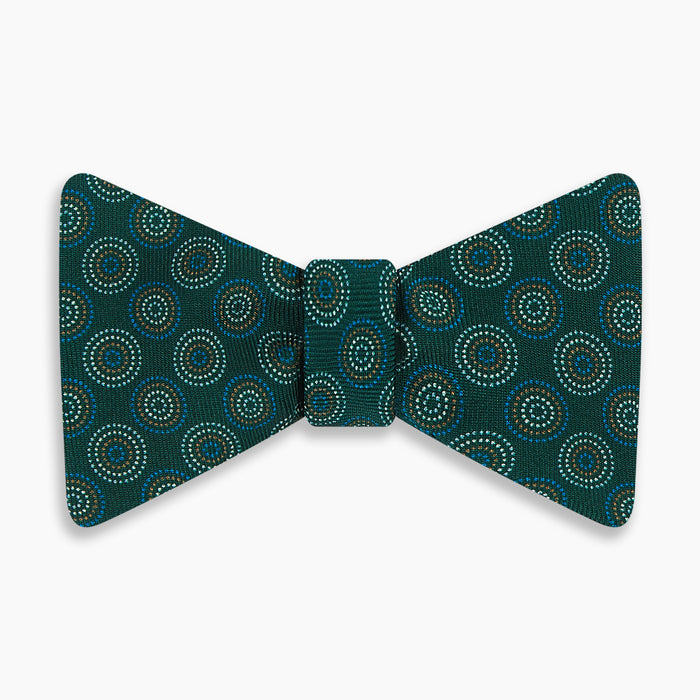 FOREST GREEN AND WHITE CIRCLE BOW TIE Image 2