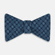 Dark Navy Floral Tile Pattern Printed Silk Bow Tie OS