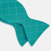 View 3 of product Turquoise Dotted Check Pattern Printed Silk Bow Tie OS