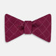 Burgundy Dotted Check Pattern Printed Silk Bow Tie OS