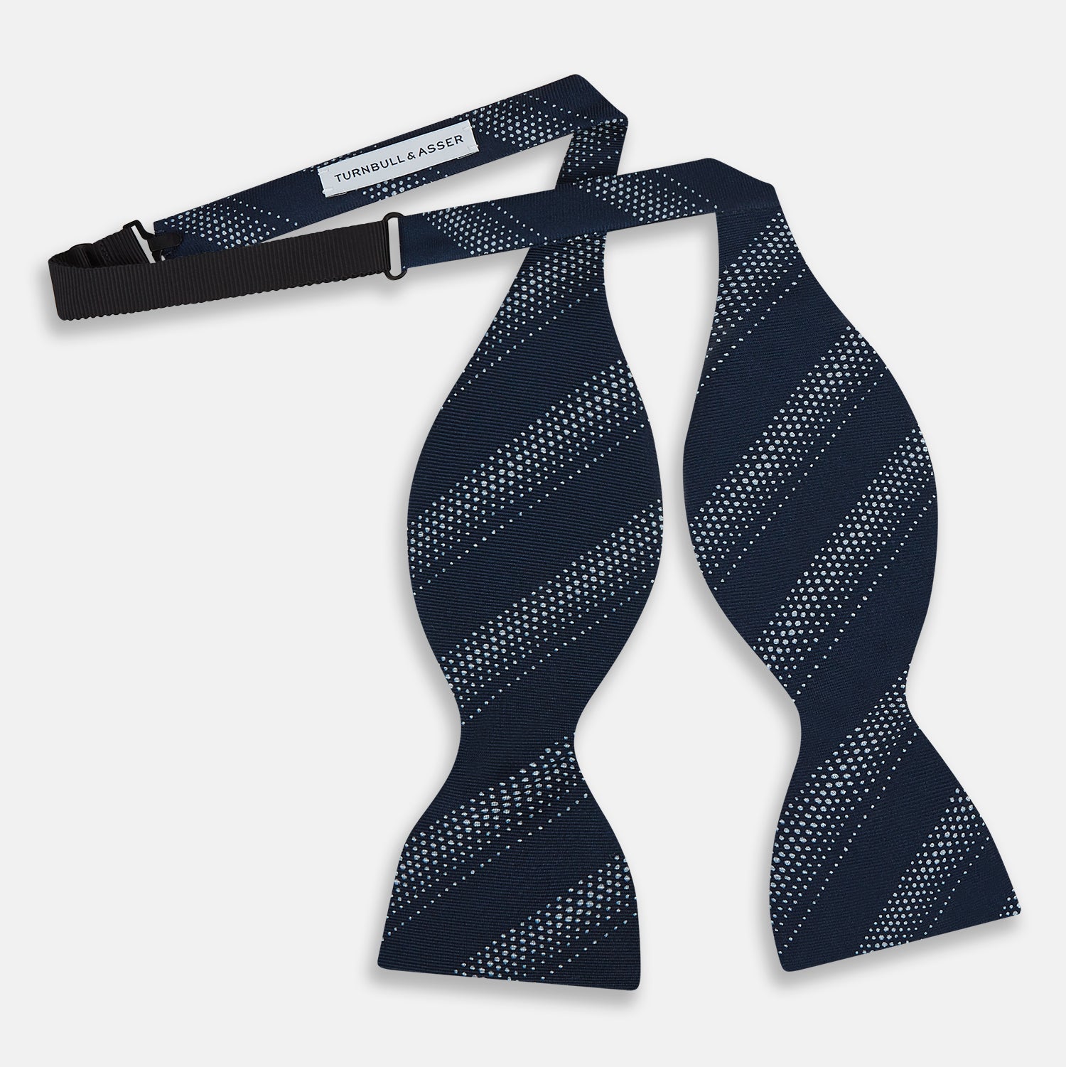 View 2 of product TIES BOWS DOT STRIPE PRINTED SILK NAVY OS