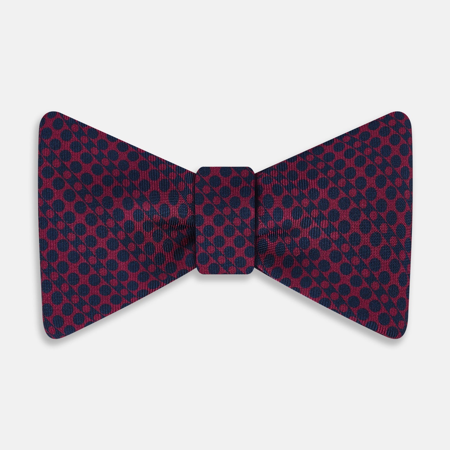 View 1 of product TIES BOWS CIRCLES AND STRIPE PRINTED SILK BURGUNDY OS