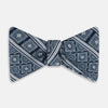 View 1 of product TIES BOWS TILE PRINT AND STRIPE PRINTED SILK NAVY OS