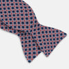View 3 of product Dark Navy and Red Nested Square Printed Silk Bow Tie OS