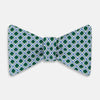 View 1 of product Forest Green and Blue Nested Square Printed Silk Bow Tie OS