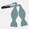 View 2 of product Forest Green and Blue Nested Square Printed Silk Bow Tie OS